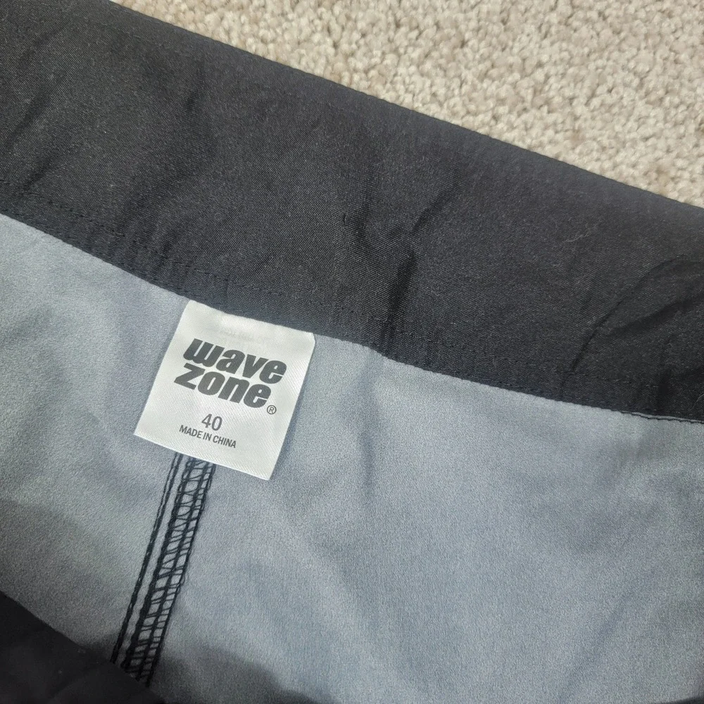 Wave Zone Swim Trunks Board Shorts Black Lace‎ Up Closure Size 40